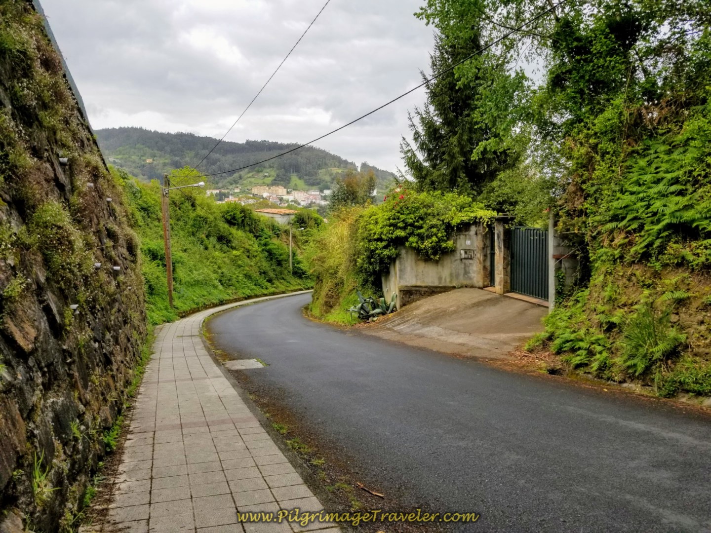 Steep Descent Toward Pontedeume on the Camino Nogueira Steep Descent Toward Pontedeume on the Camino Nogueira