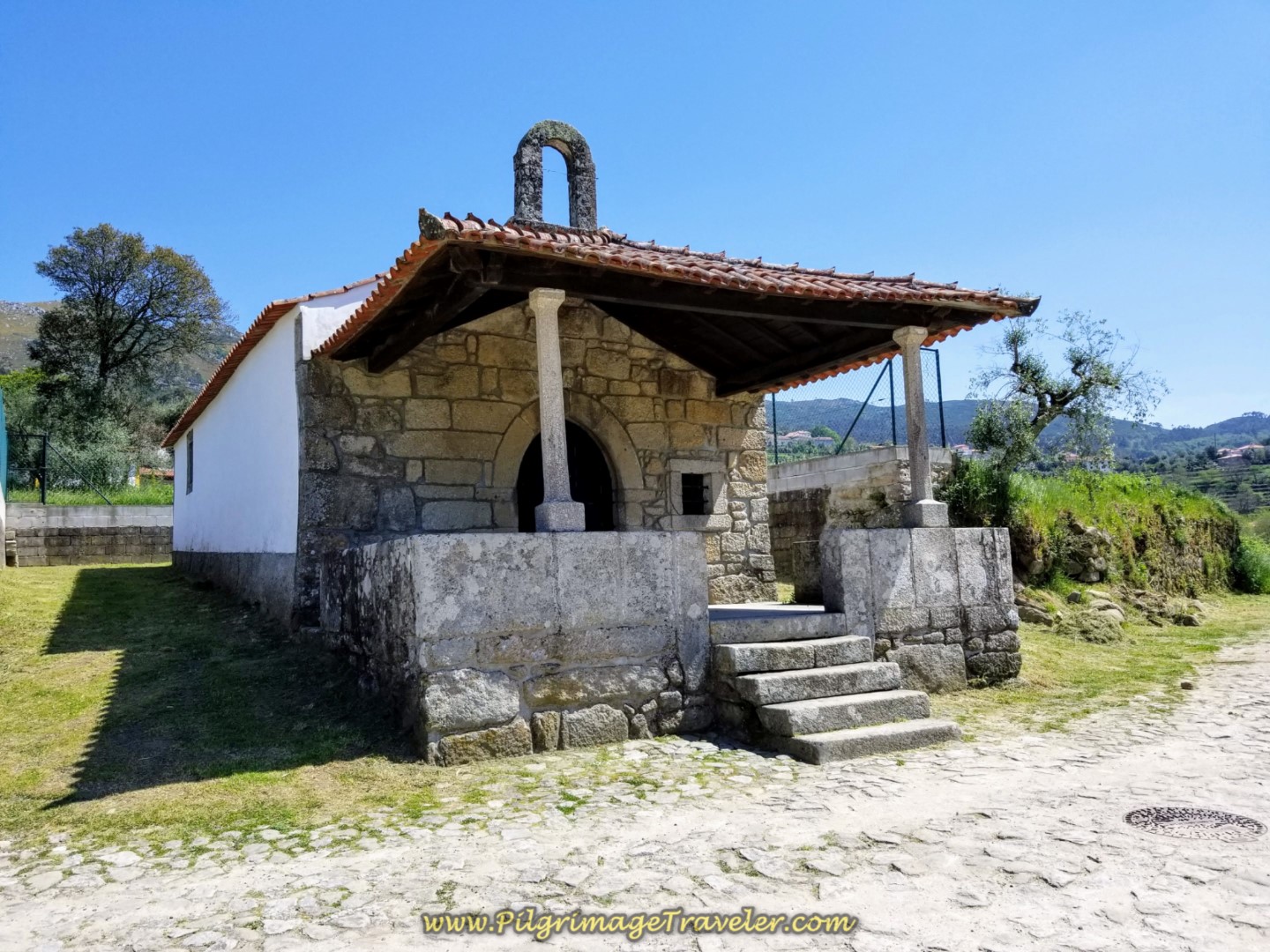 Quaint Chapel on the Caminho de Casais in Facha on day seventeen on the Central Route of the Portuguese Camino