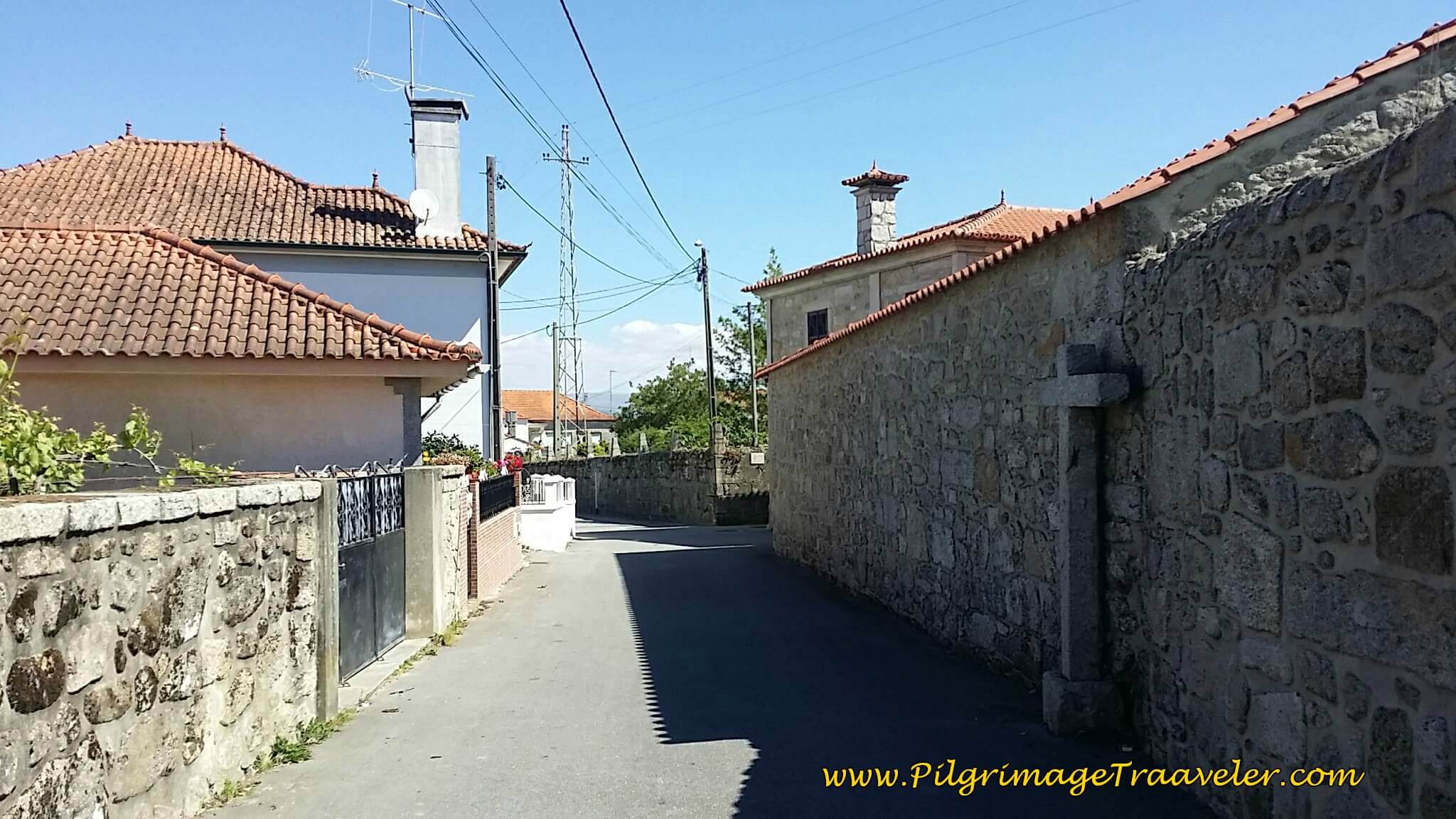 A Cross on the Road to Chafé on day Seventeen of the Camino Portugués