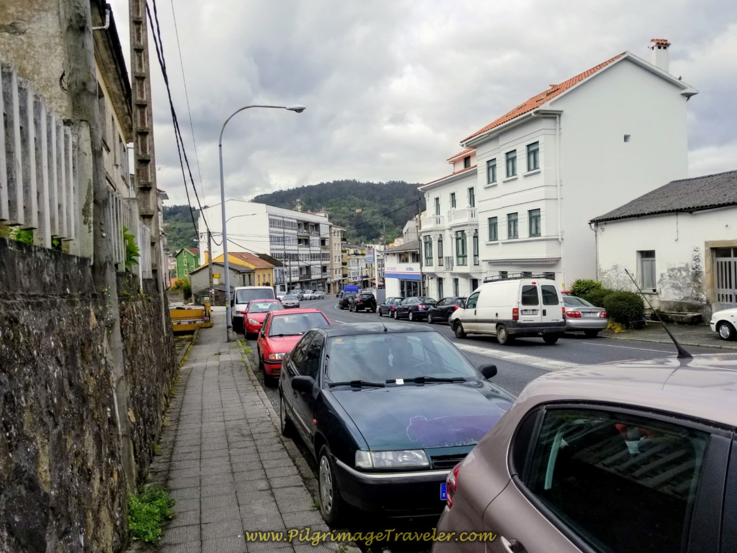 Left Turn on the N-651 in Cabañas on day two of the English Way