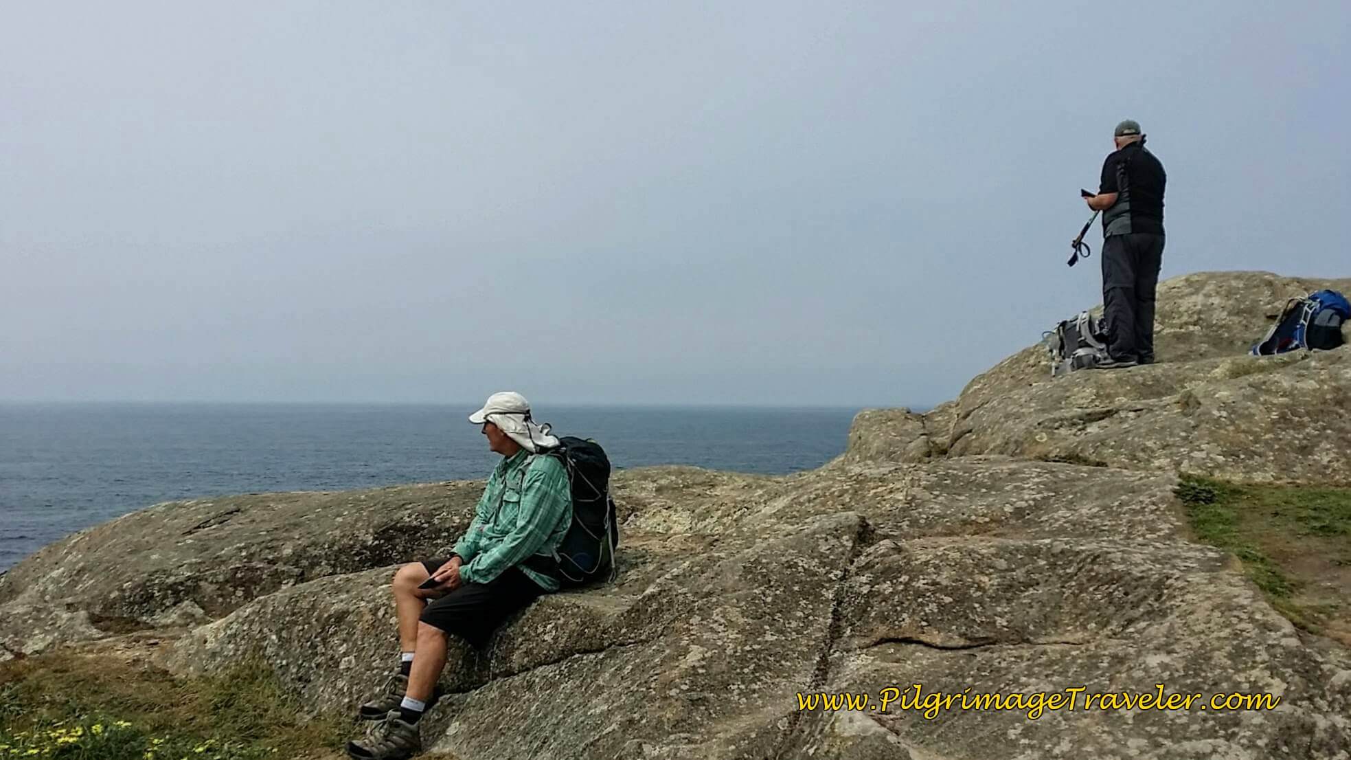 Rob and Steve Admiring the View of São Paio on day fifteen of the Camino Portugués on the Senda Litoral