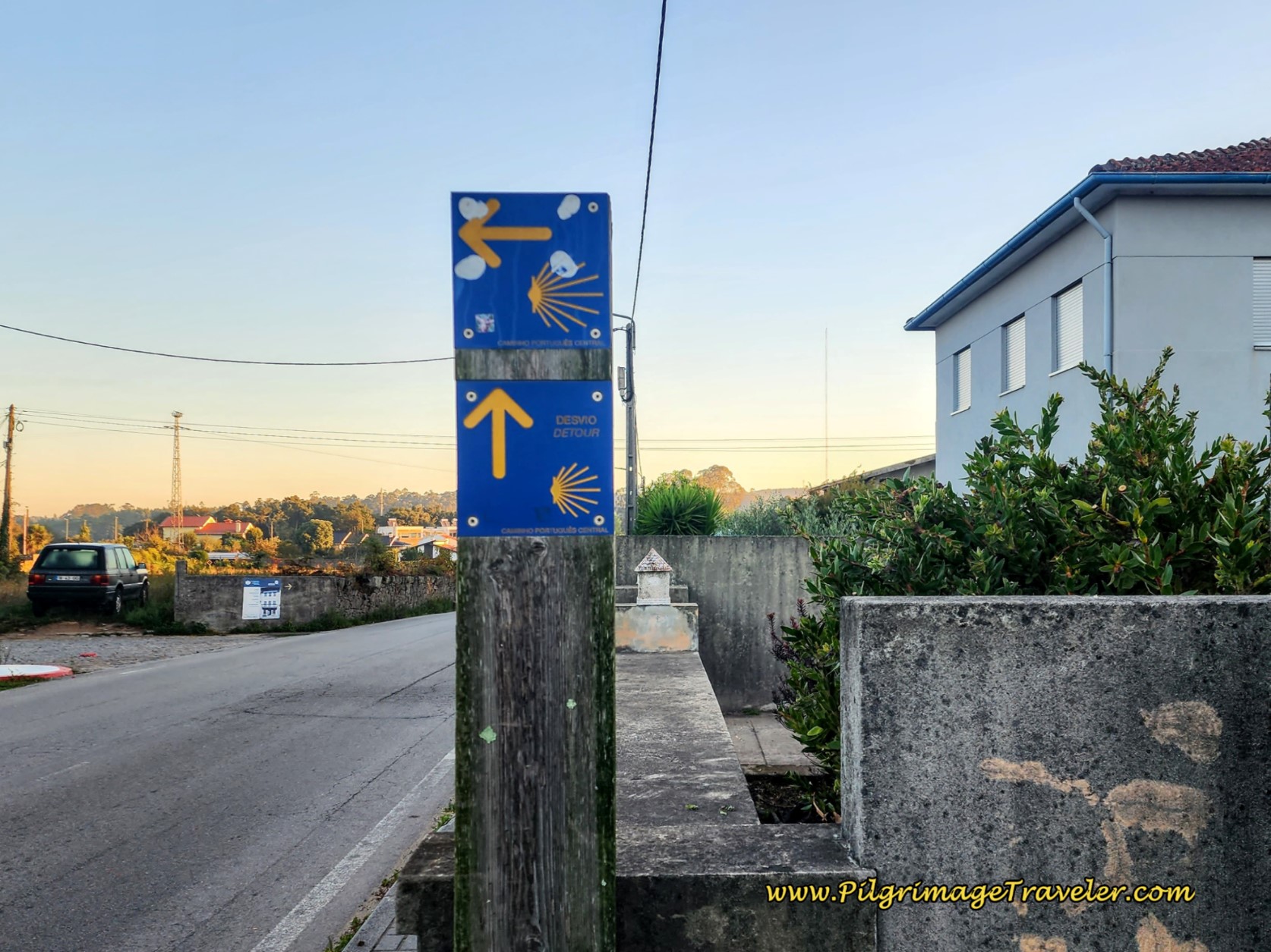 Close-Up of Sign at Decision Point in Vilarinho