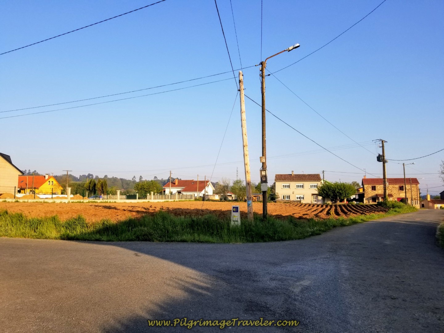 Left Turn in O Valado on day eight of the Camino Inglés Left Turn in O Valado on day eight of the Camino Inglés