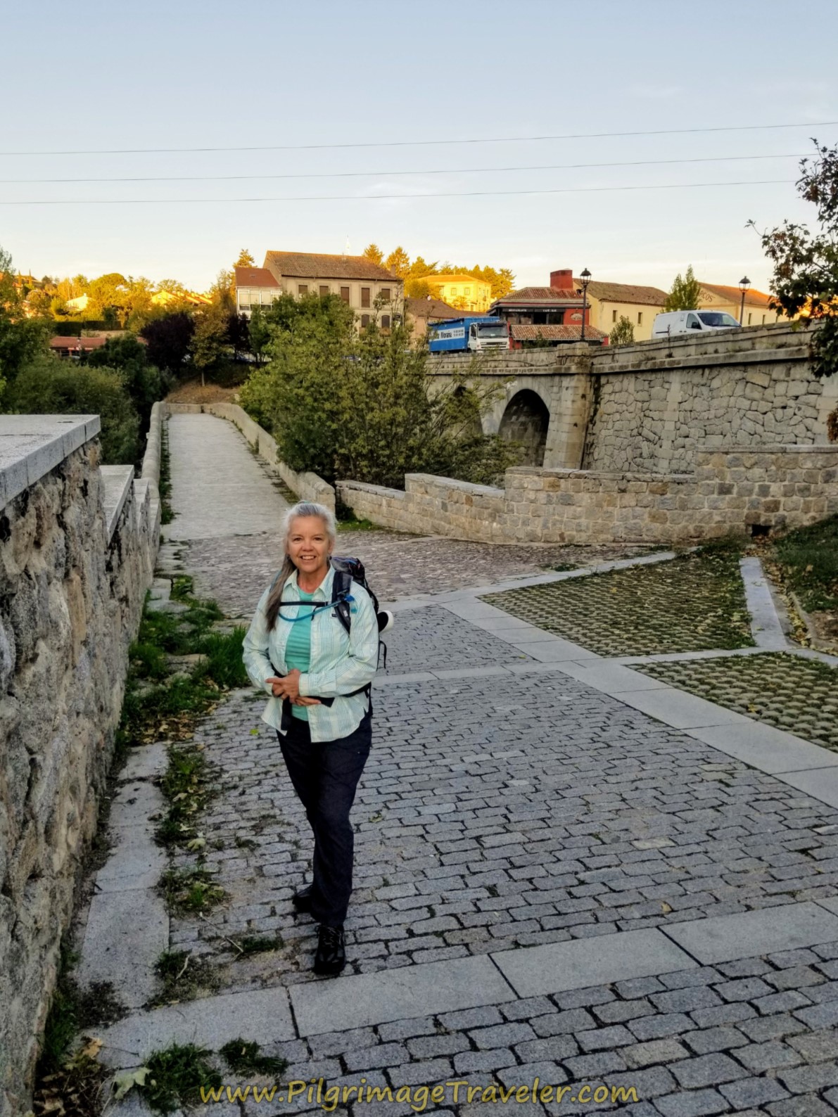Elle at the Pedestrian Bridge Across the Adaja River Elle at the Pedestrian Bridge Across the Adaja River