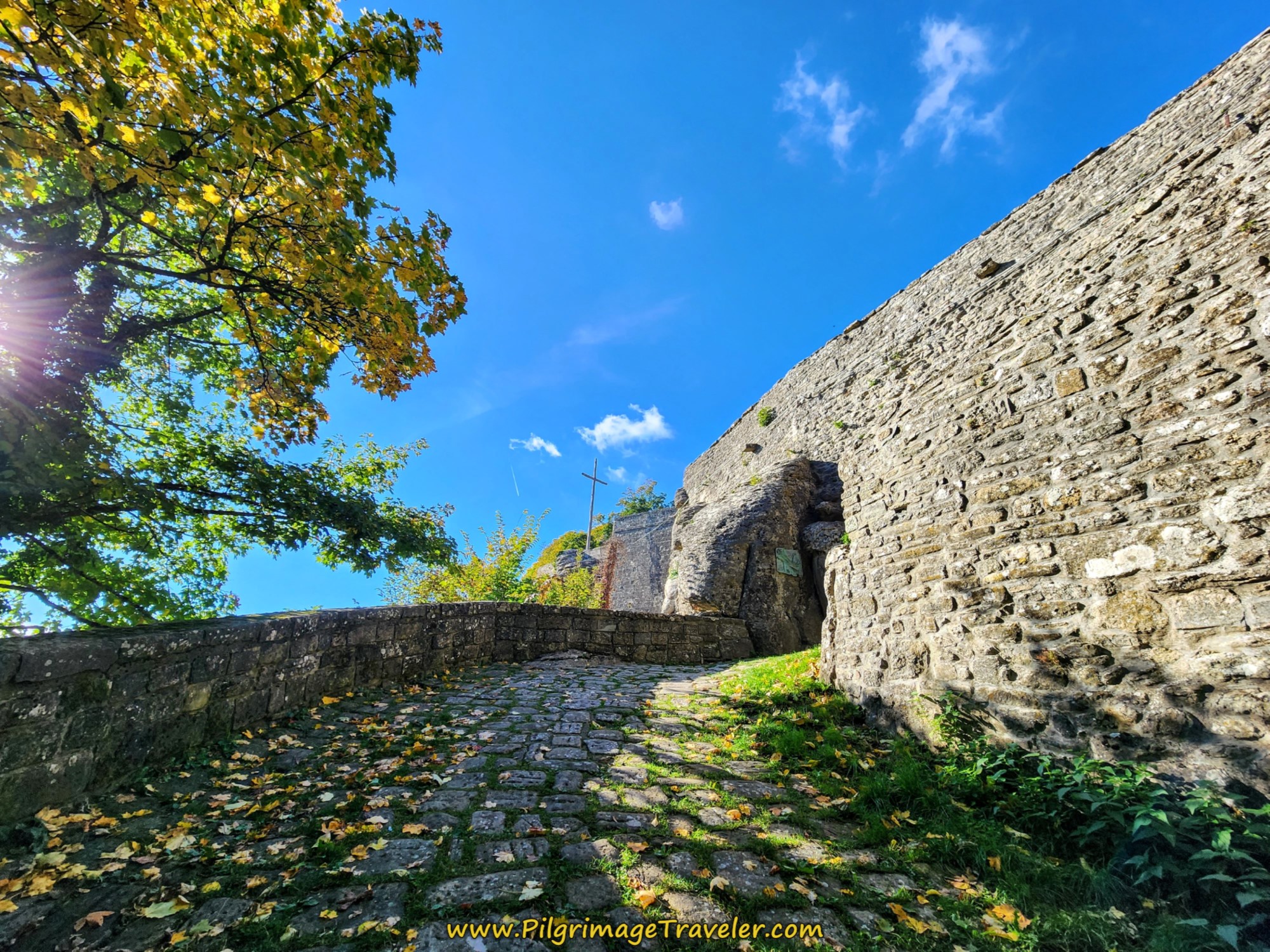 Switchback at Medieval Wall of the Sanctuary