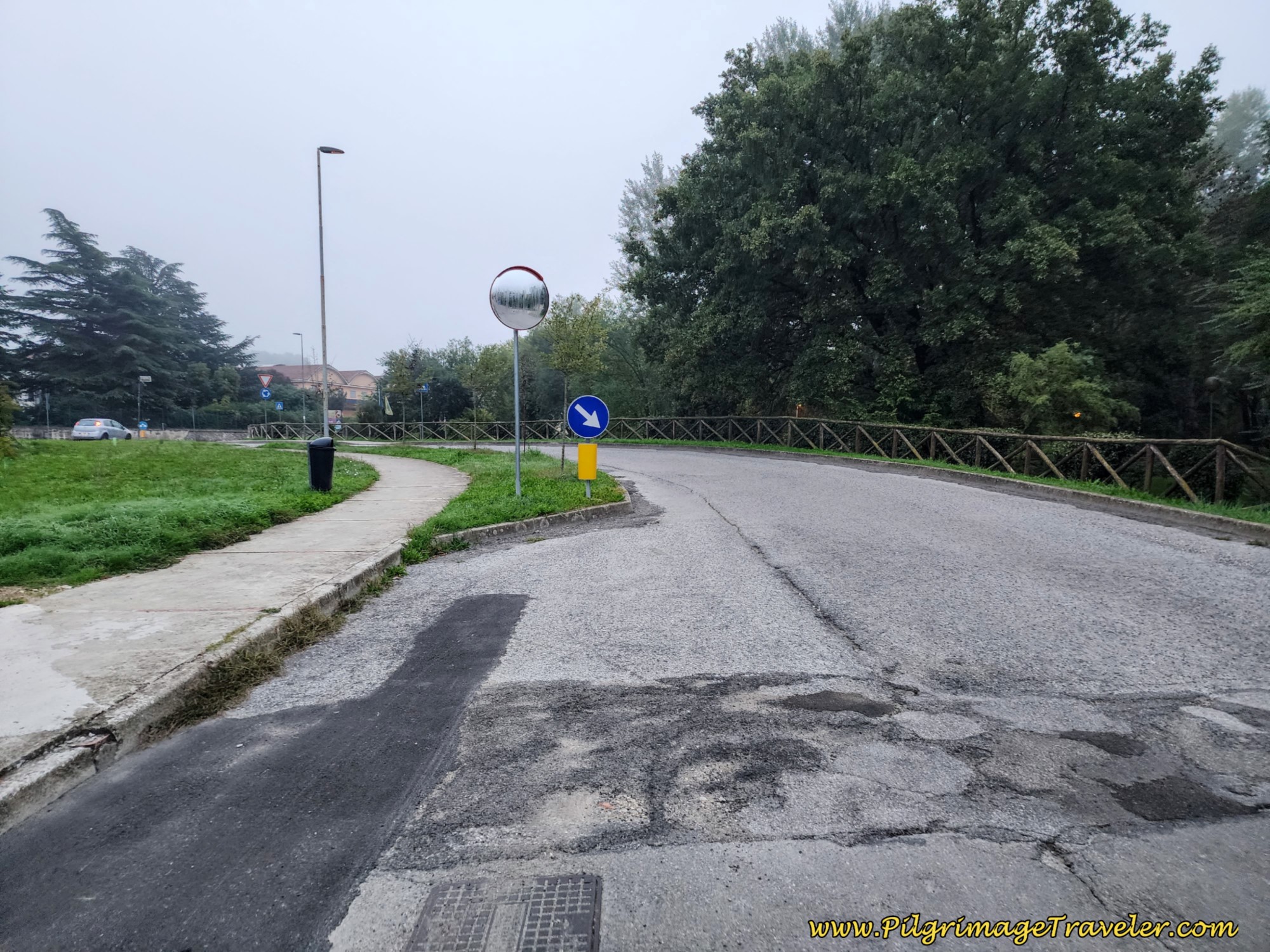 Large Traffic Circle Ahead, day six on the Way of St. Francis, from Cittá di Castello to Pietralunga Large Traffic Circle Ahead, day six on the Way of St. Francis, from Cittá di Castello to Pietralunga