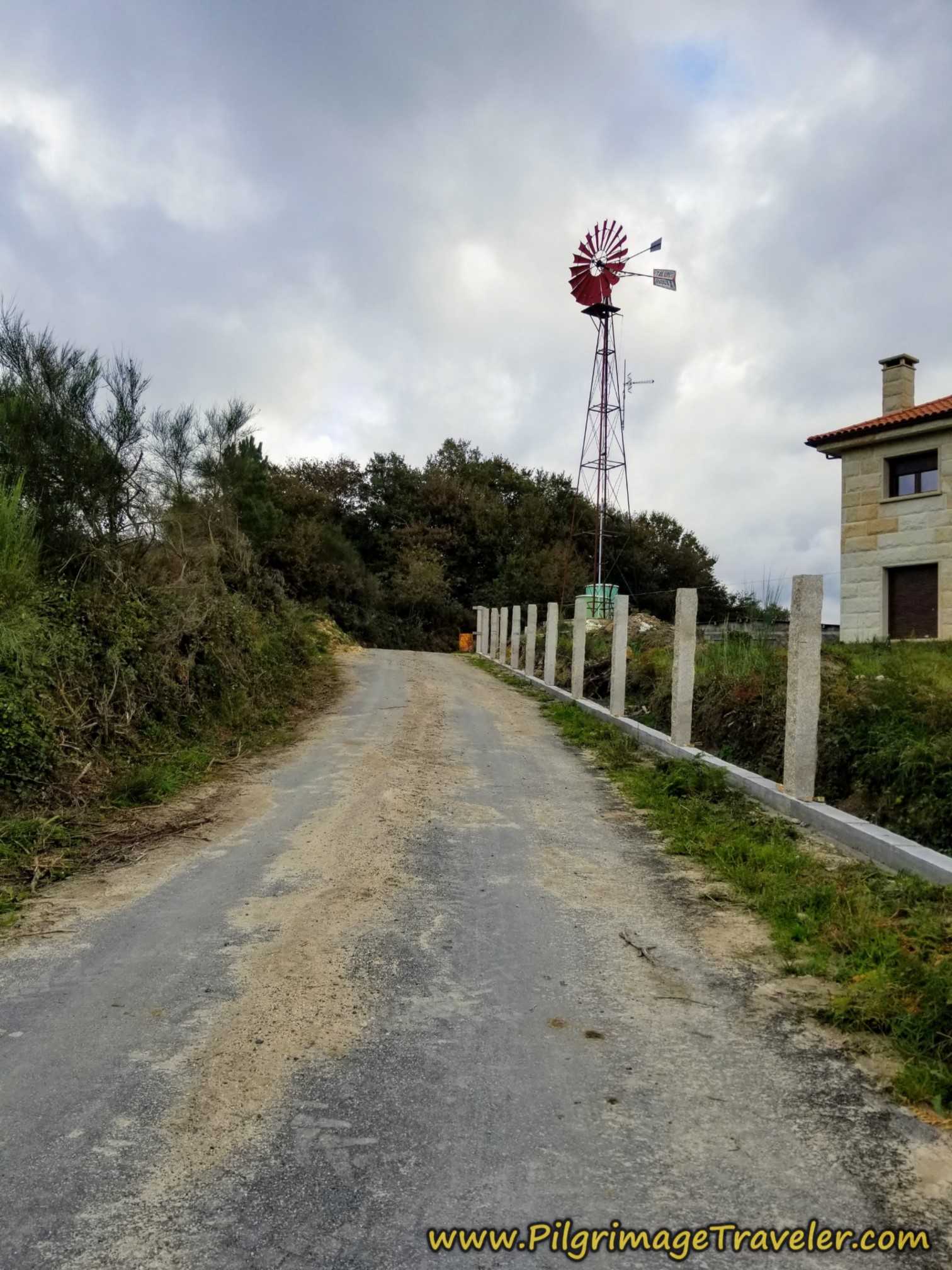 Uphill on Paved Lane Towards San Martiño