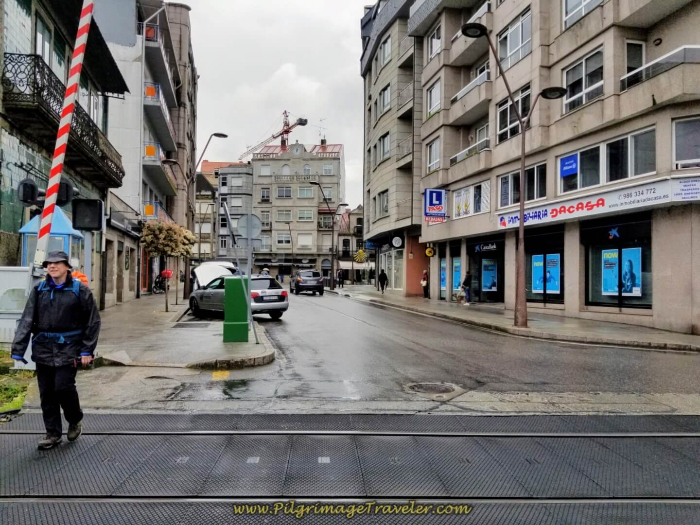 Downtown O Porriño on day twenty on the central route of the Portuguese Camino