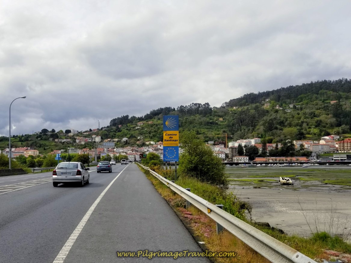 Bridge Across the Río Eume into Pontedeume on day two of the English Way