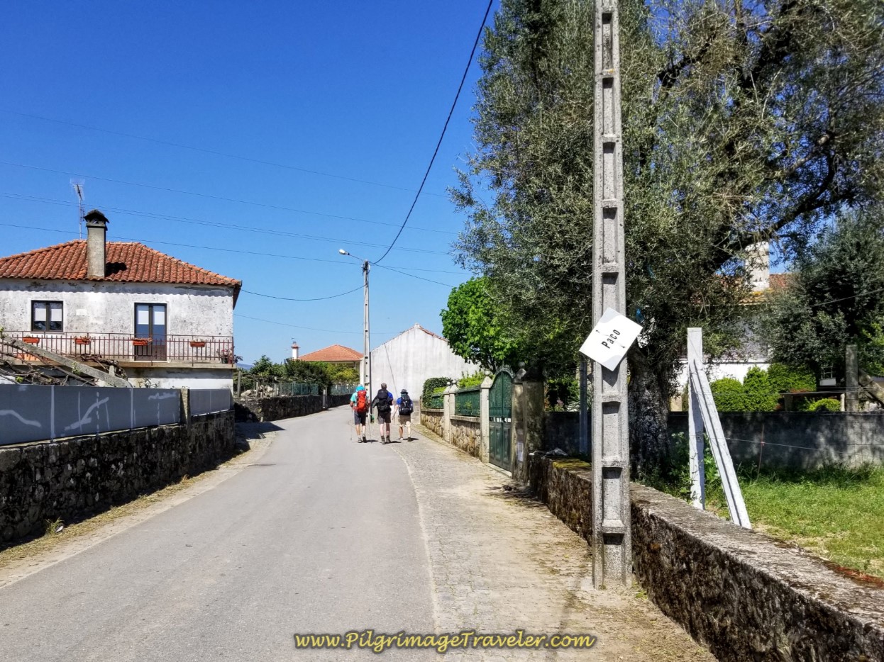 Entering Paço on the Rua do Caminho do Santiago on day seventeen on the Central Route of the Portuguese Camino