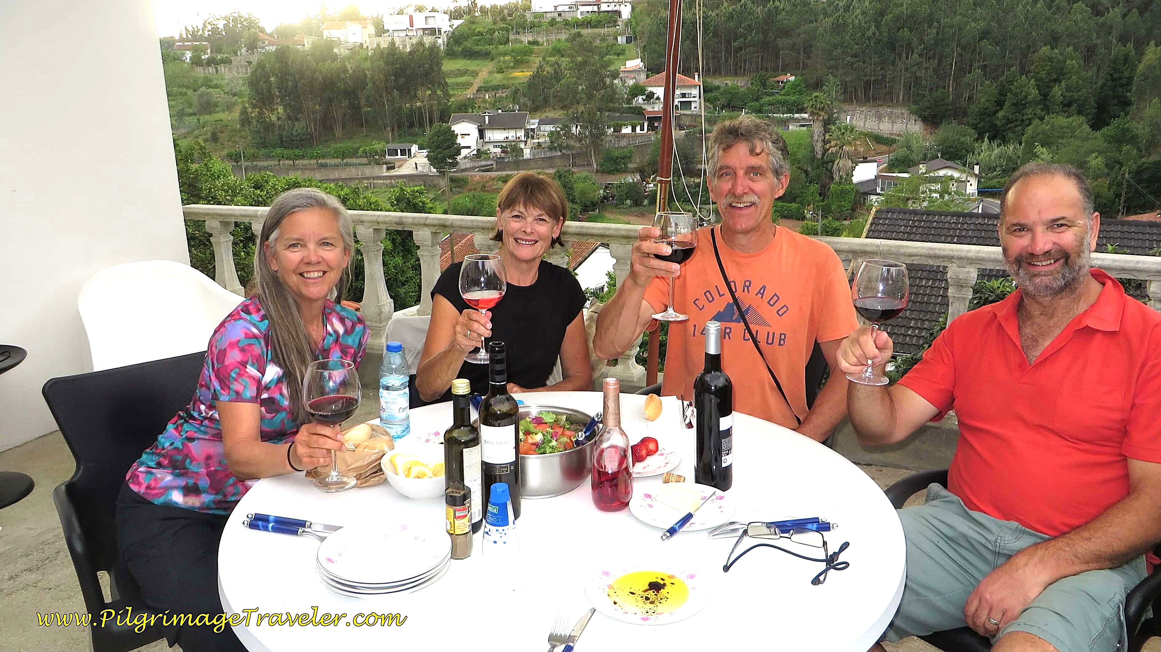 Elle, Christine, Rich and Chris ~ Dinner on the Terrace