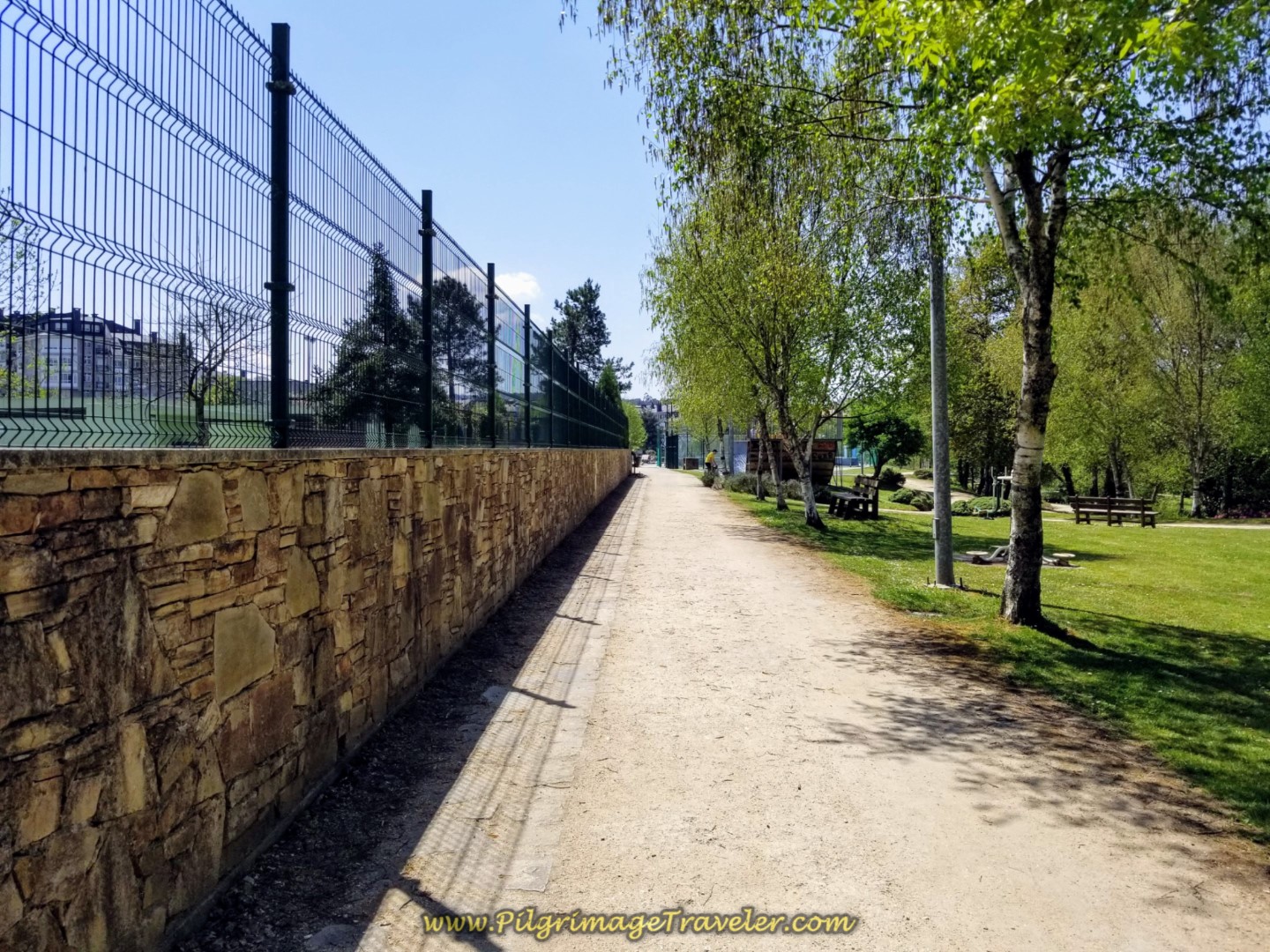 Skirt Another Park and Municipal Swimming Pool in Sigüeiro on day seven of the English Way