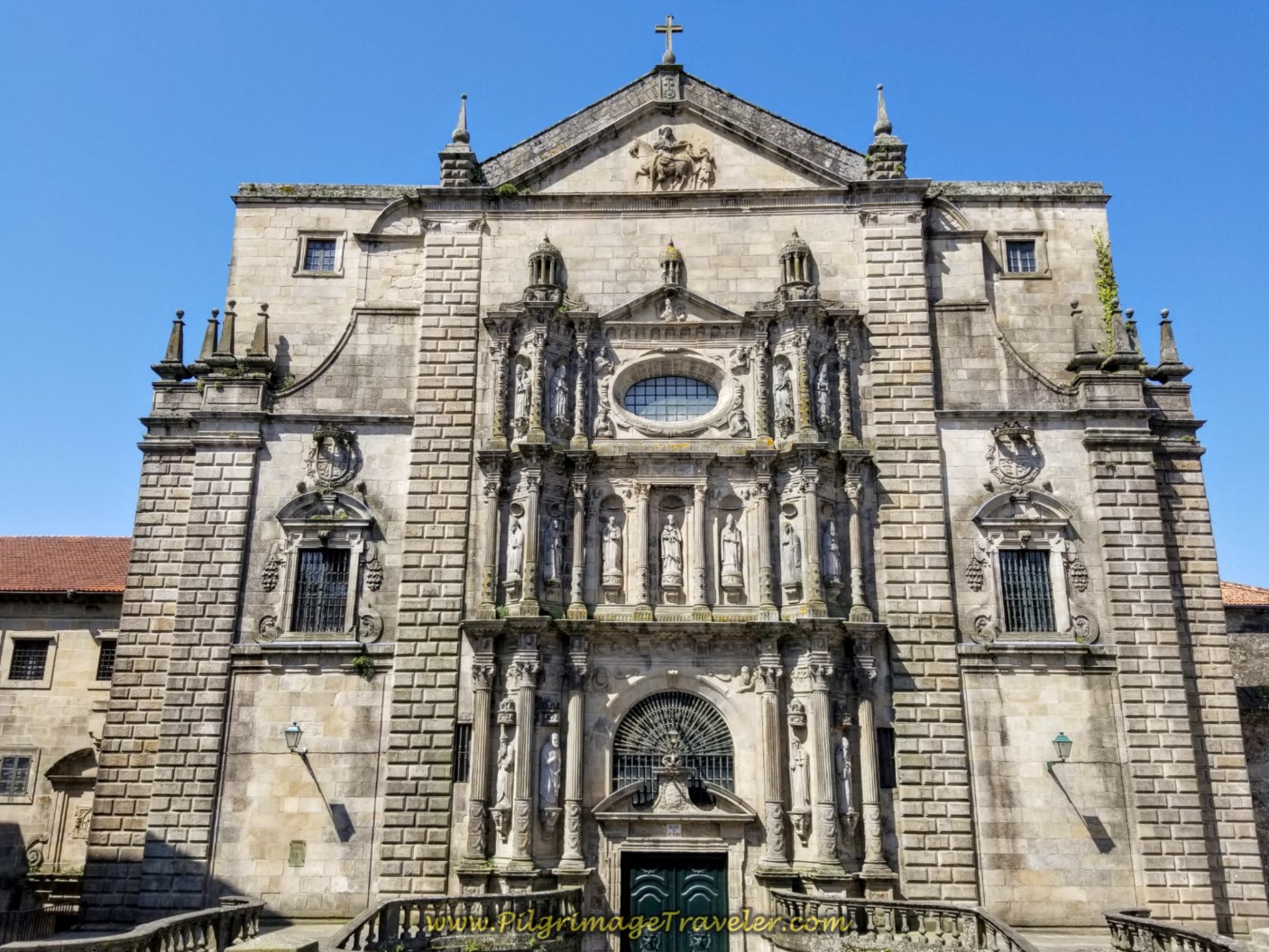Pass By the Igrexa de San Martiño Pinario in the Praza de San Martiño on day eight of the English Way