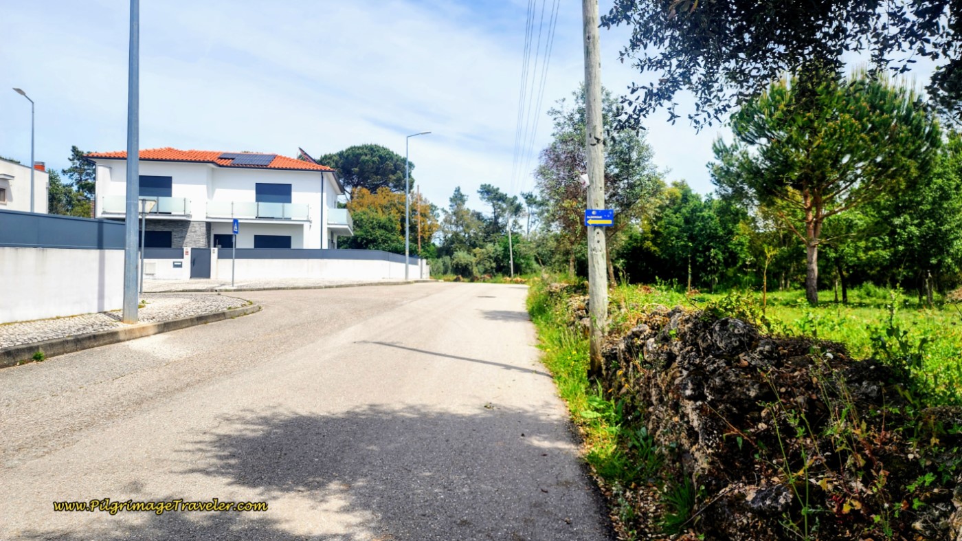 Rua da Rossa and Blue Albergue Sign