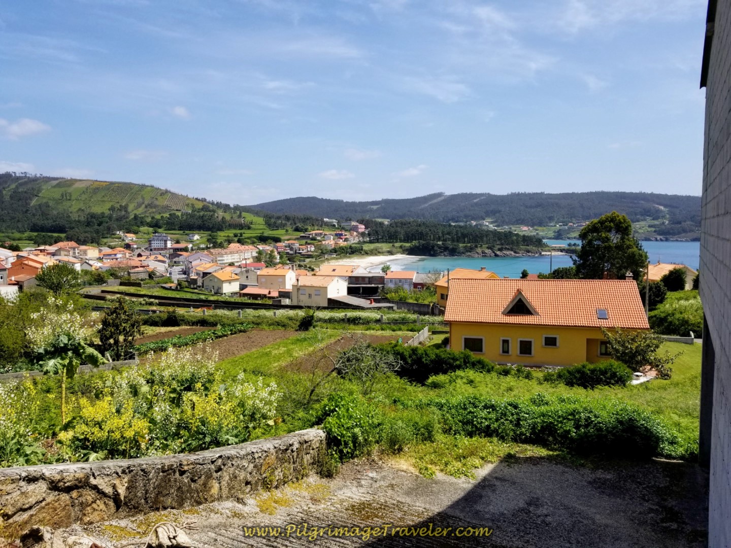 Lofty Views of Sardiñeiro Bay and Beach on day three of the Camino Finisterre