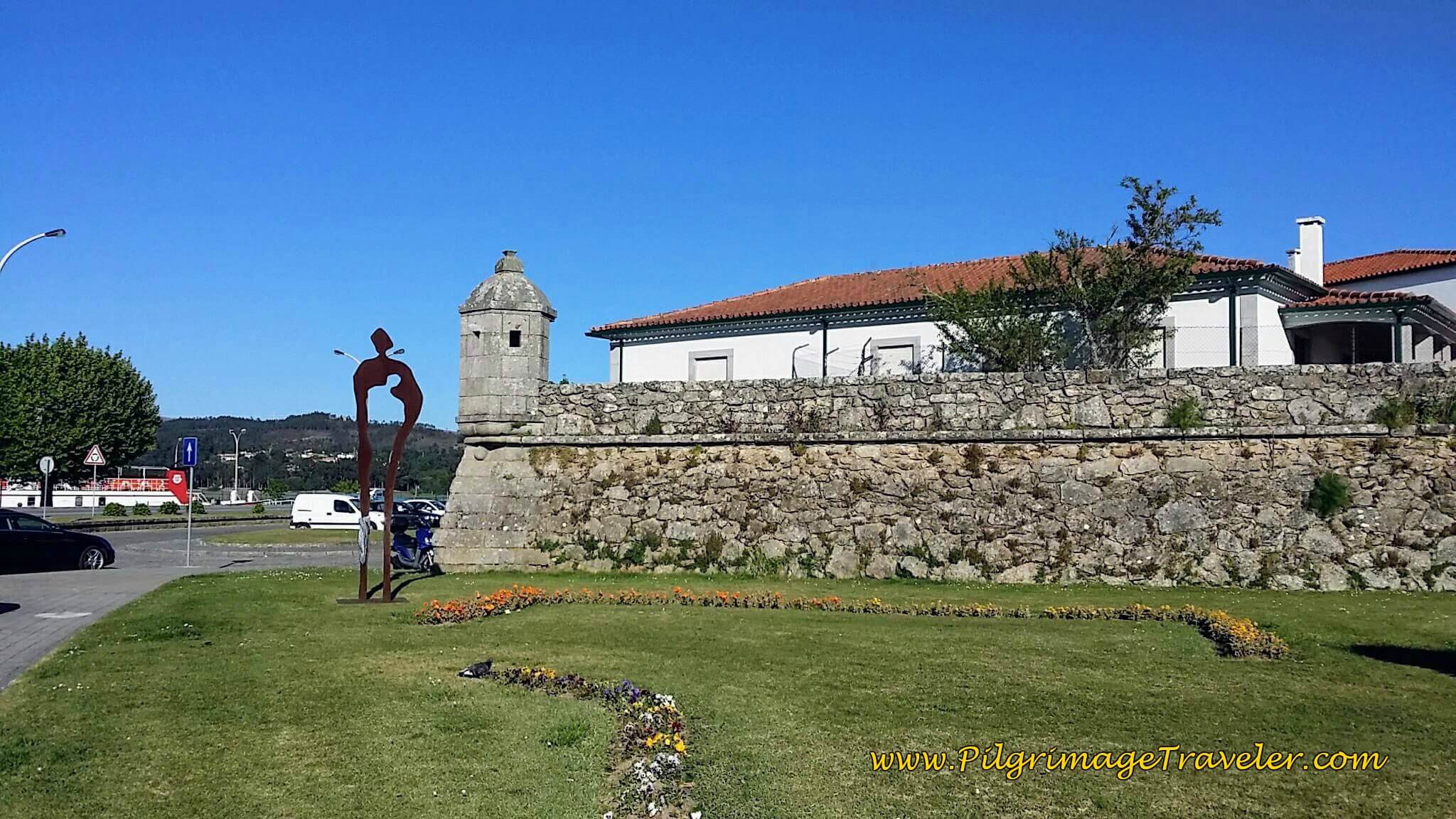 Old Fortress Walls of Caminha at Praça de Espanha on day eighteen of the Camino Portugués on the Coastal Route Old Fortress Walls of Caminha at Praça de Espanha on day eighteen of the Camino Portugués on the Coastal Route