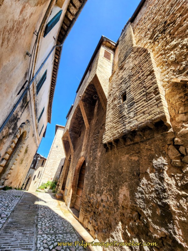 Along the Via Beato Placido Riccardi Trevi, Perugia: The Medieval Heart of Umbria - Along the Via Beato Placido Riccardi, a medieval house