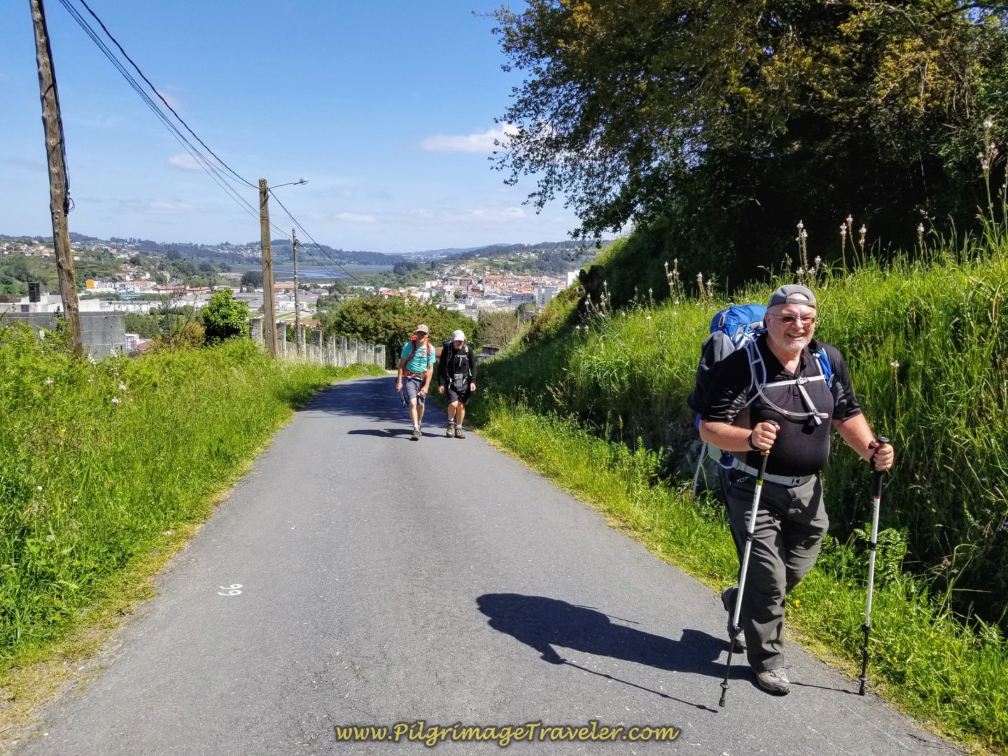 Steve Continues the Climb Out of Betanzos on Day Five of the Camino Inglés