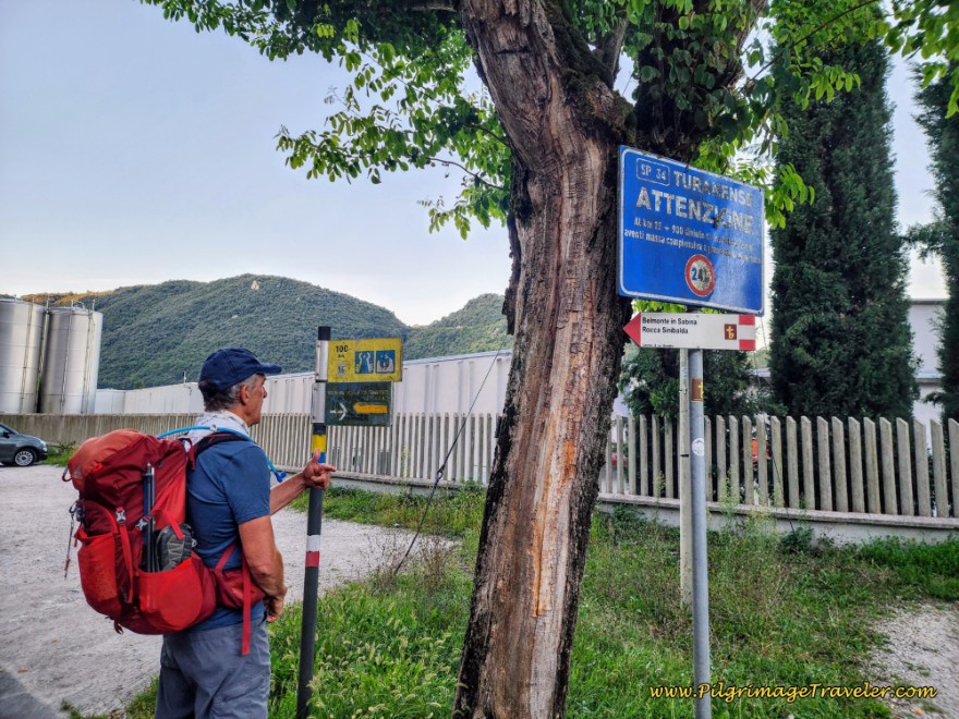 Way of St. Francis: Day Nineteen, Rieti to Poggio San Lorenzo - Signage Across from the Cottorella Fountain