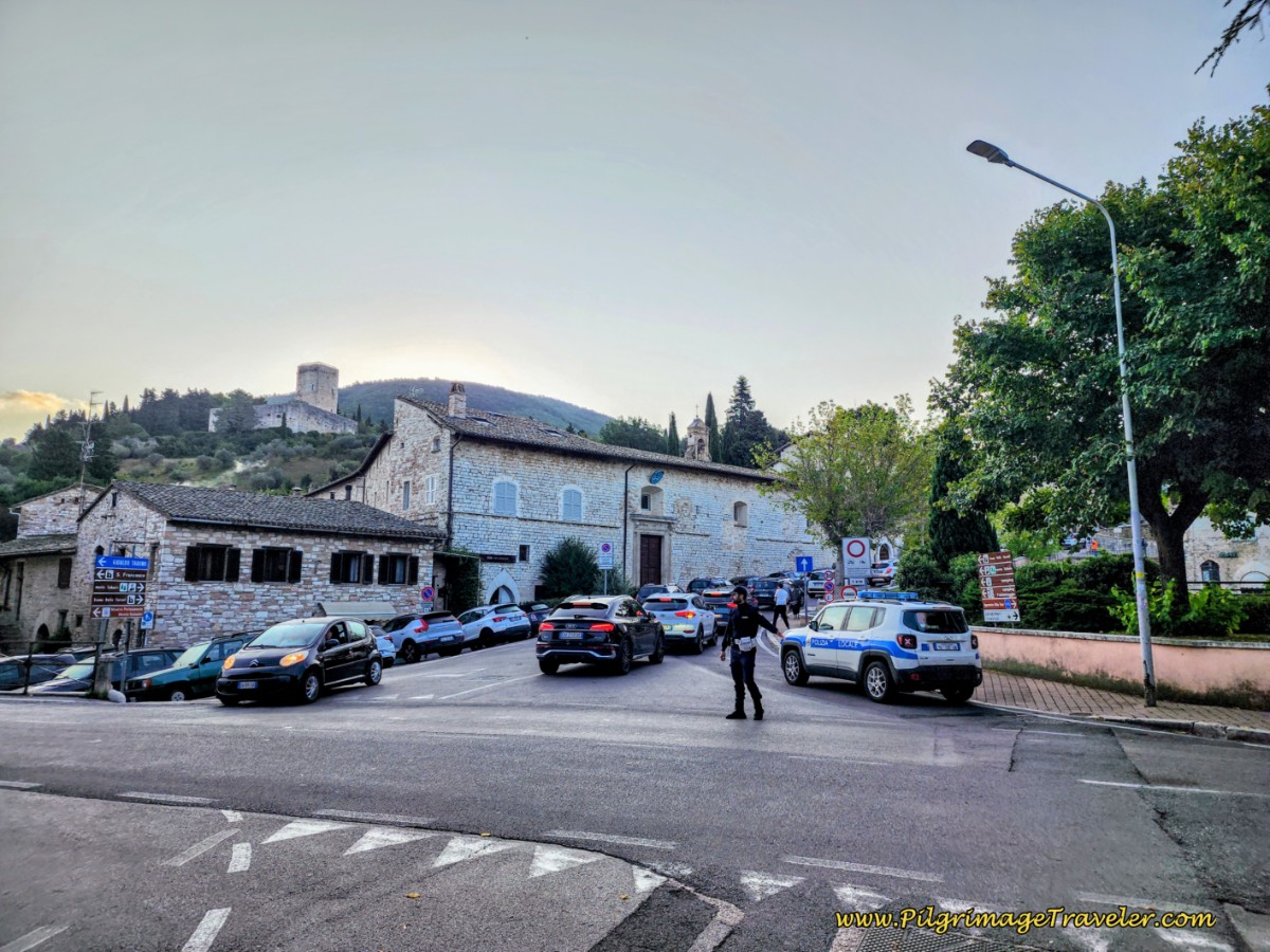 Way of St. Francis: Day Eleven, Assisi to Spello, Intersection with the Via Eremo delle Carceri by the Convitto Nazionale Principe Di Napoli, boarding school.