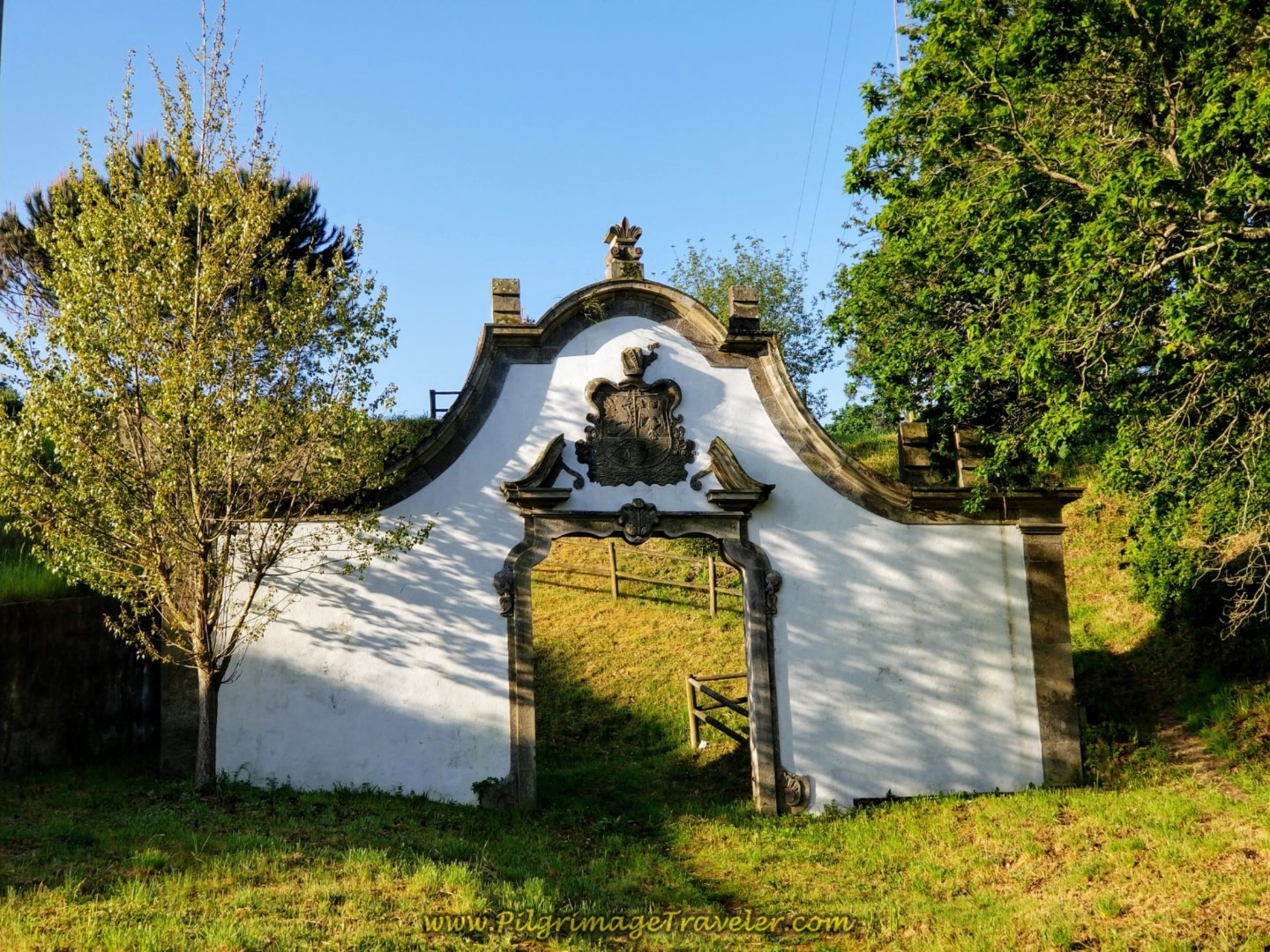 Monumental Pilgrim's Gate, Ponte do Ave, Portugal on the Central Route of the Camino Portugués