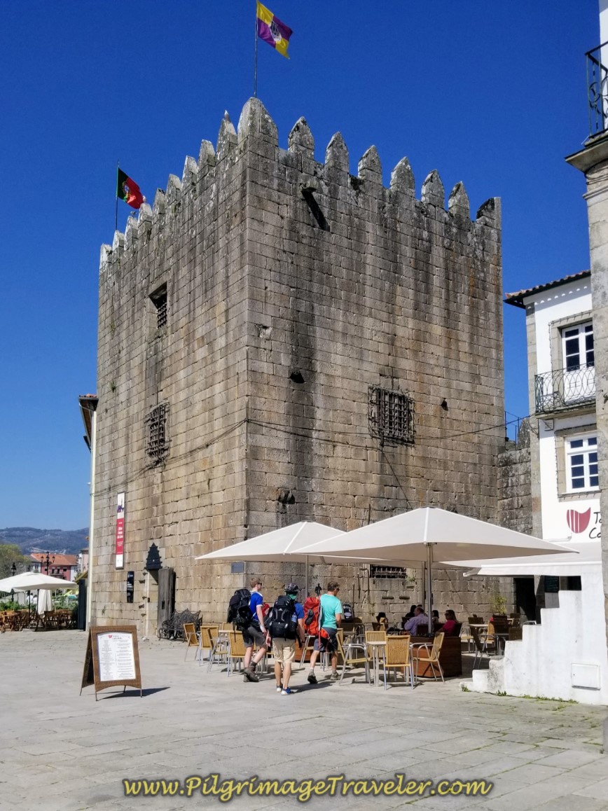Torre da Cadeia Velha and Taberna Cadeia Velha for happy hour with a view in Ponte de Lima on day seventeen on the Central Route of the Camino Portugués