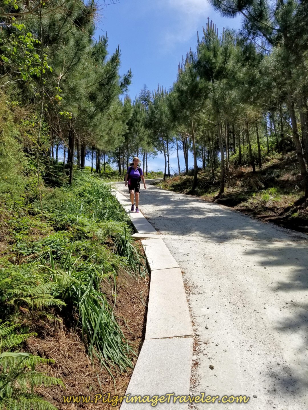 Path Descends Steeply to the Praia de Talón on day three of the Camino Finisterre