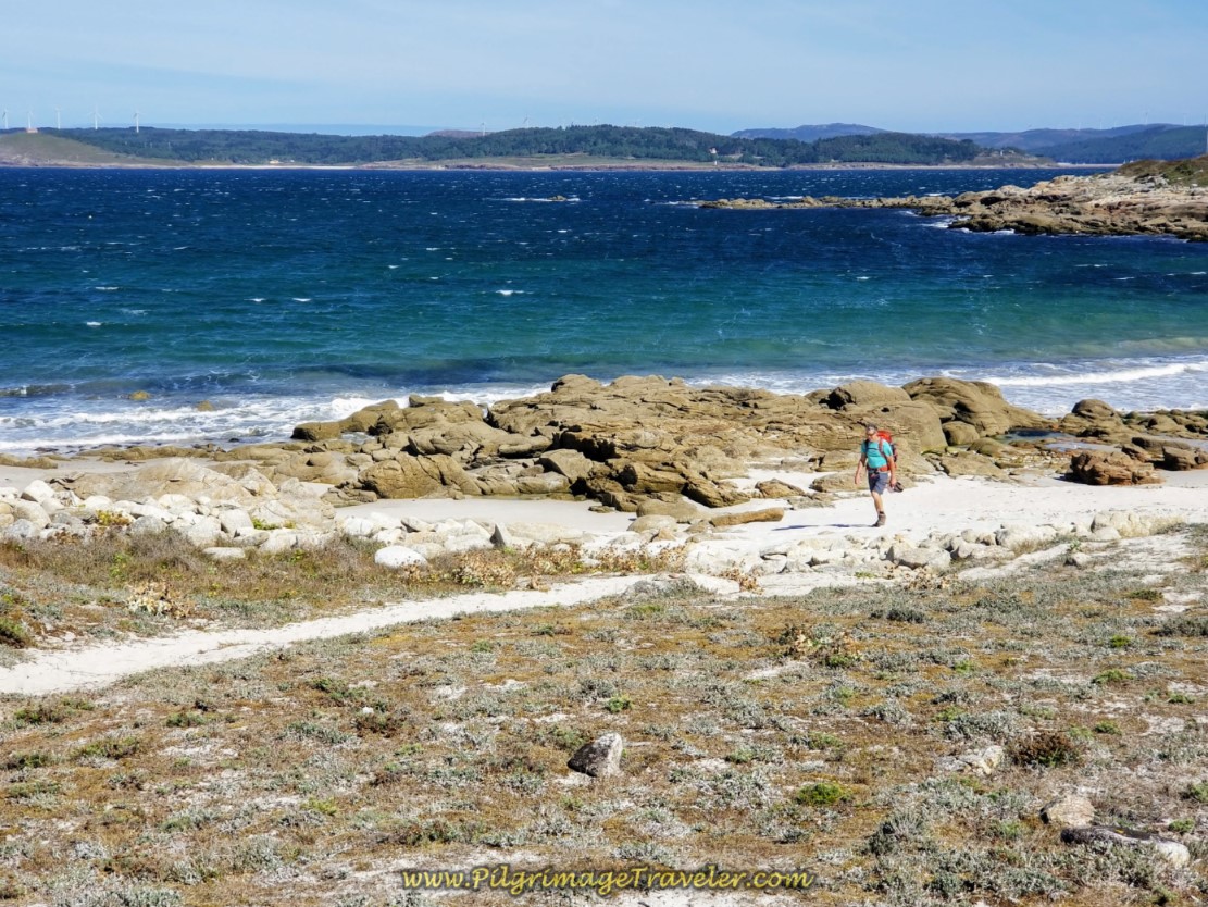Rich Walks on Espiñeirido Beach on day three of the Camino Finisterre to Muxía