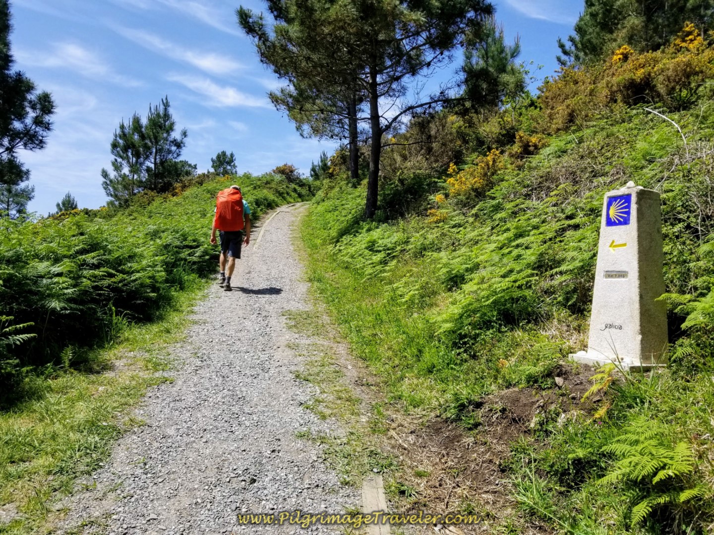 Climb Up Steeply From the Beach and the 7.08 Kilometer Marker