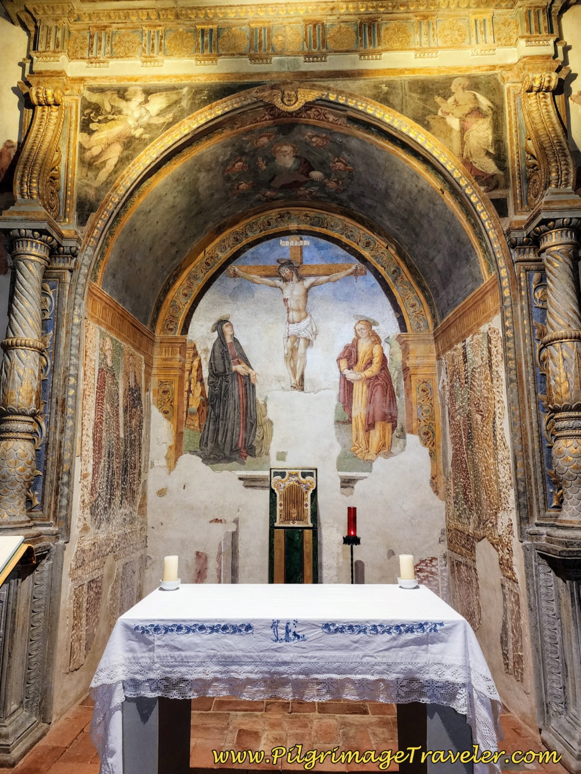 Chiesa di Santa Maria della Vittorina Altar with 13th Century Frescoes, day eight, Way of St. Francis, Gubbio to Biscina