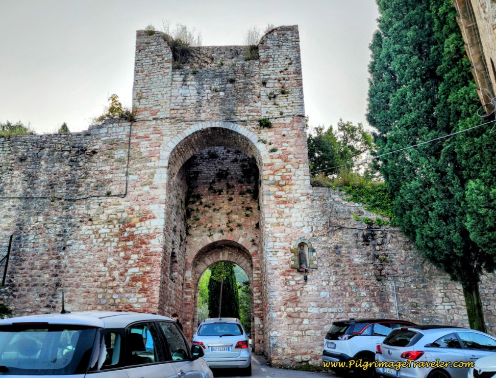 Way of St. Francis: Day Eleven, Assisi to Spello, Porta dei Cappuccini, gate to the medieval city of Assisi.