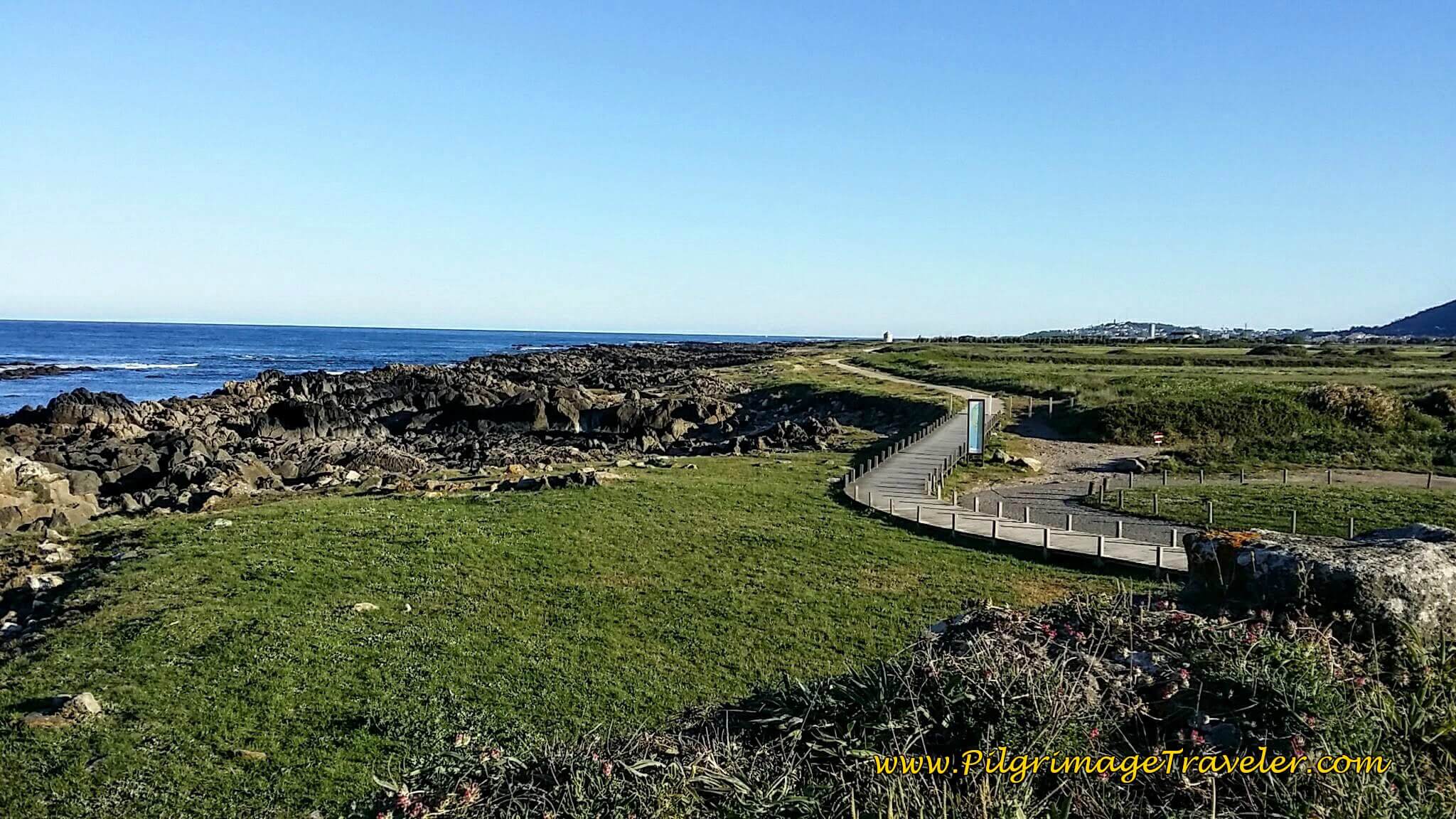 Boardwalk Leaving the Castelo on day eighteen of the Camino Portugués on the Senda Litoral