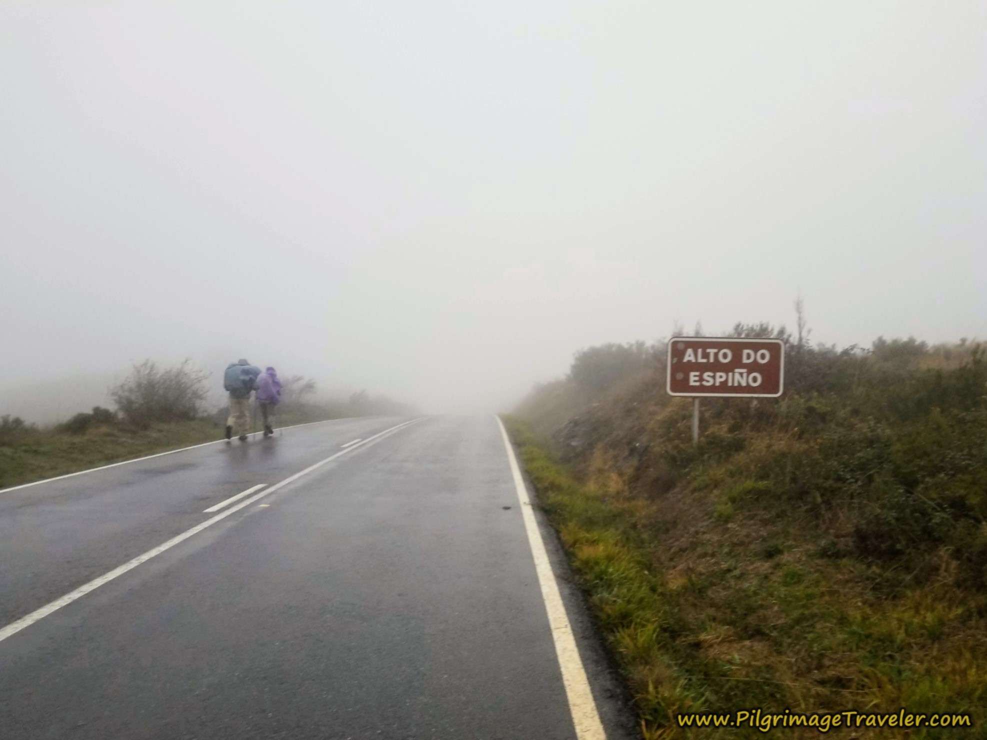 Passing the Alto do Espiño on the Camino Sanabrés from A Gudiña to A Venda da Capela