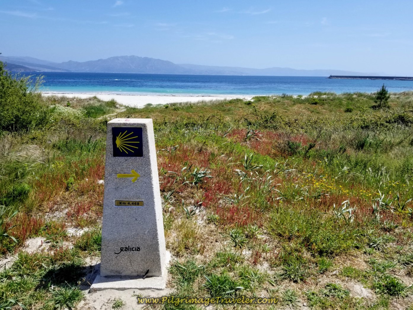 4.468 Kilometer Marker Along the Beach