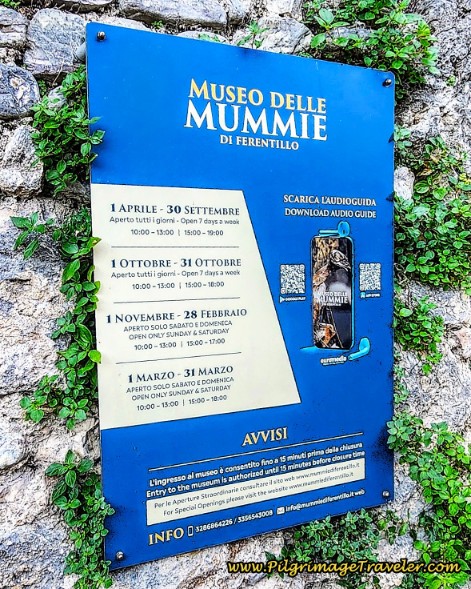 Ferentillo Mummy Museum Opening Hours