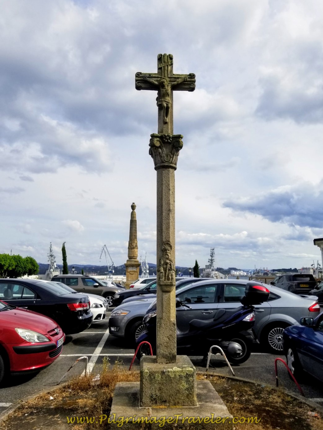 Pass the Santiago Cross by the Parador de Ferrol on day one of the Camino Inglés Pass the Santiago Cross by the Parador de Ferrol on day one of the Camino Inglés