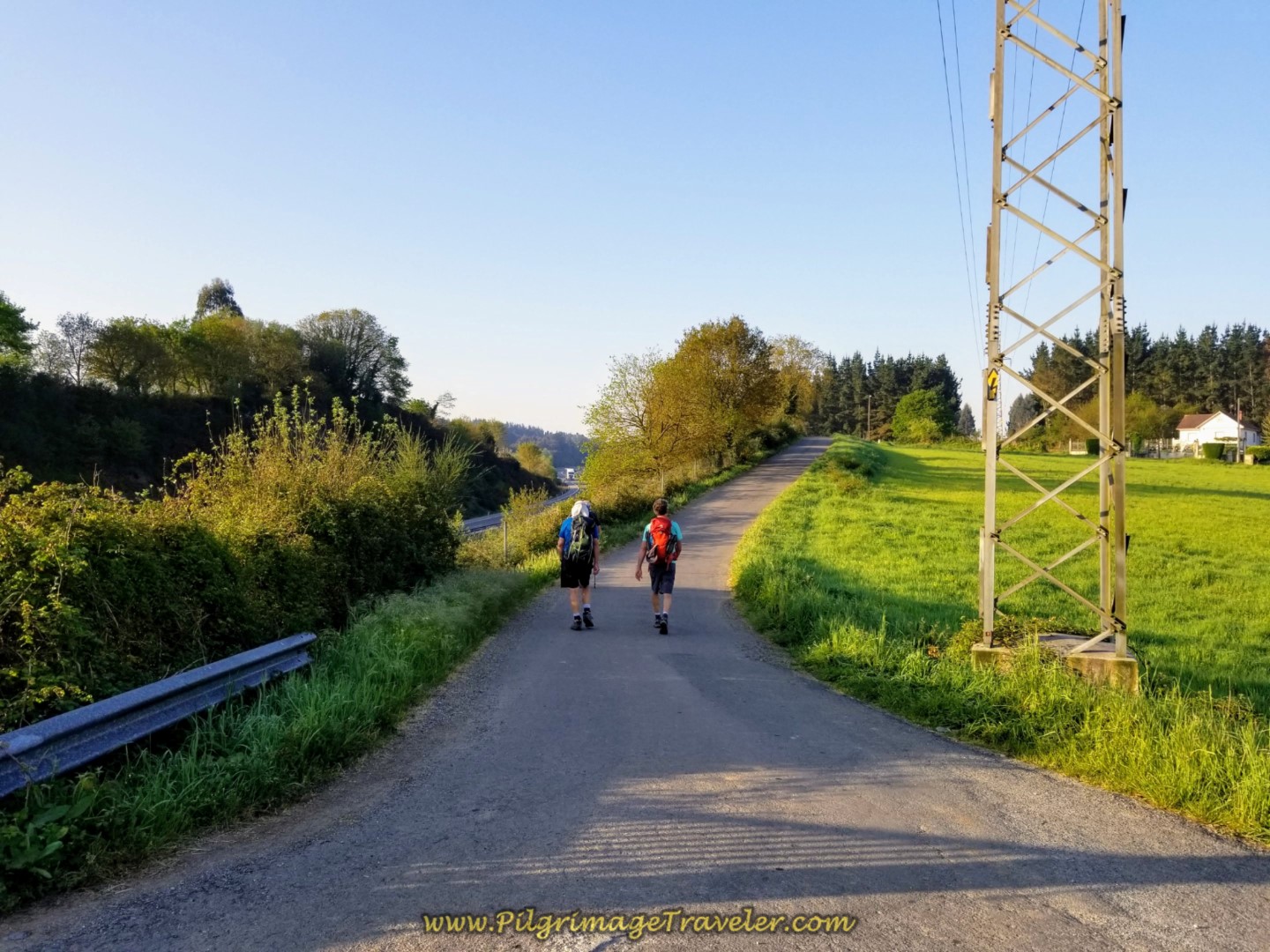 Turn South to Follow the Motorway on Frontage Road on day eight of the Camino Inglés Turn South to Follow the Motorway on Frontage Road on day eight of the Camino Inglés
