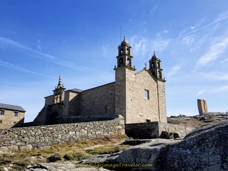 Seaside View of the Nosa Señora da Barca Sanctuary and Prestige Monument, Muxia