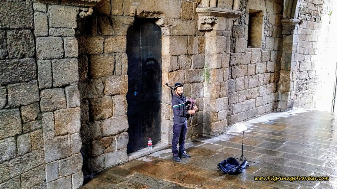 Frequent Bagpiper seen in the Arco de Palacio, at the Cathedral of Santiago de Compostela Frequent Bagpiper seen in the Arco de Palacio