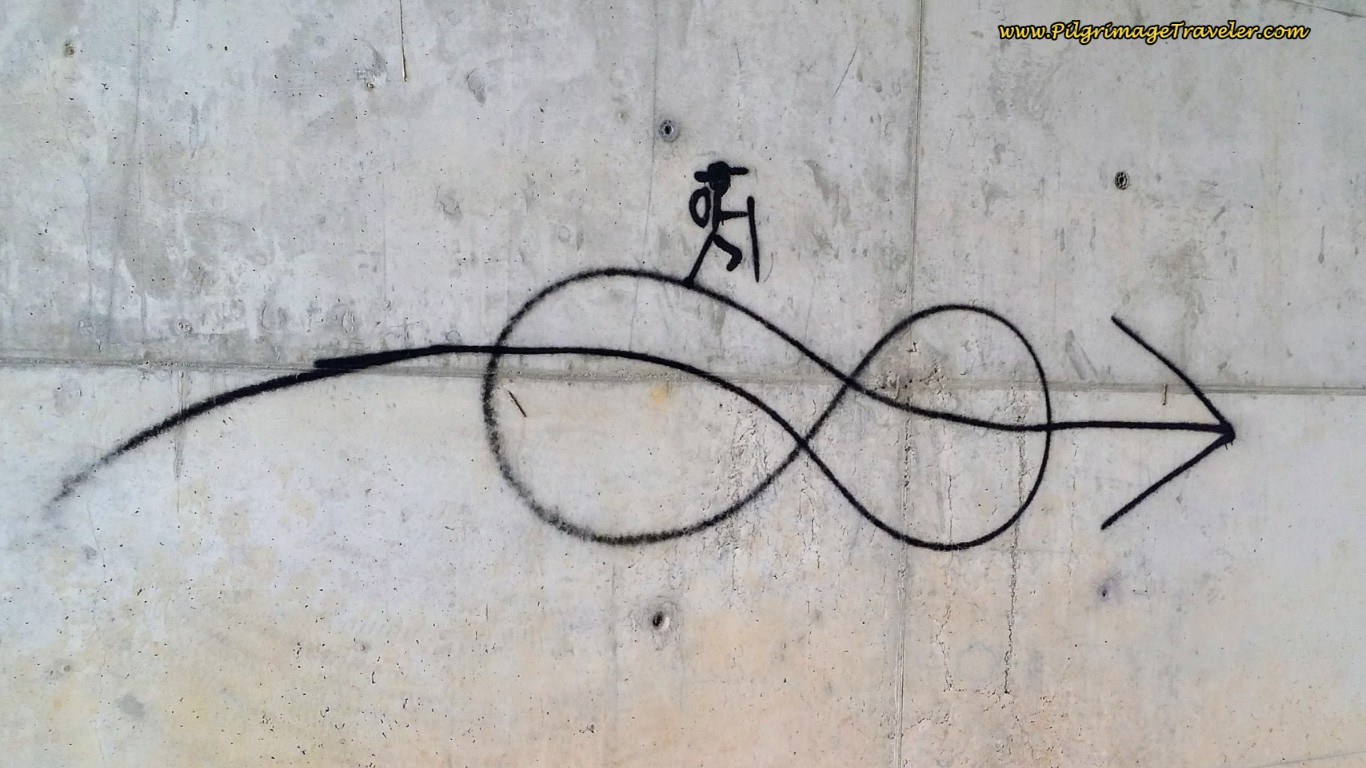 Never Stop Walking, logo along the Camino Primitivo