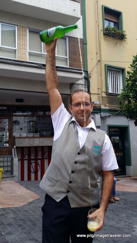 Pouring the Cider, Oviedo, Spain