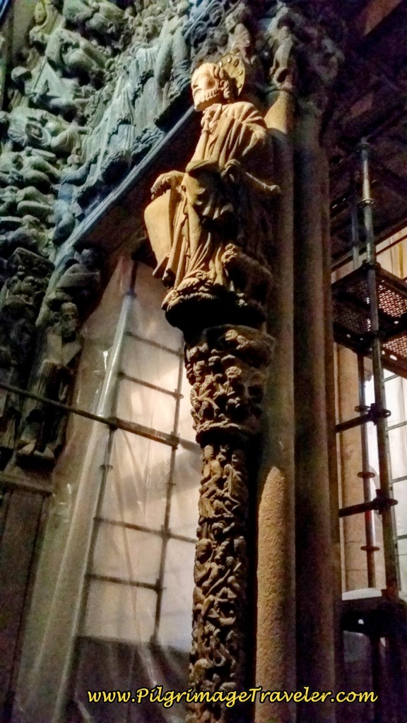Santiago Sits Atop the Mullion, Inside the Cathedral of Santiago de Compostela, Portica de Gloria Santiago Sits Atop the Mullion